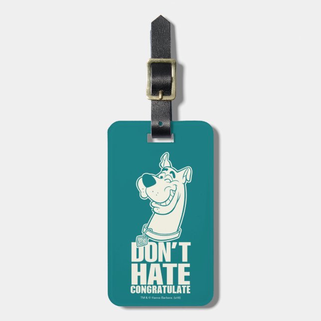 Scooby-Doo "Don't Hate, Congratulate" Graphic Luggage Tag (Front Vertical)