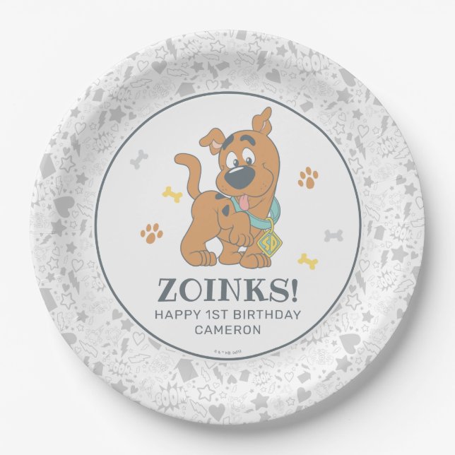 Scooby-Doo First Birthday Paper Plate (Front)