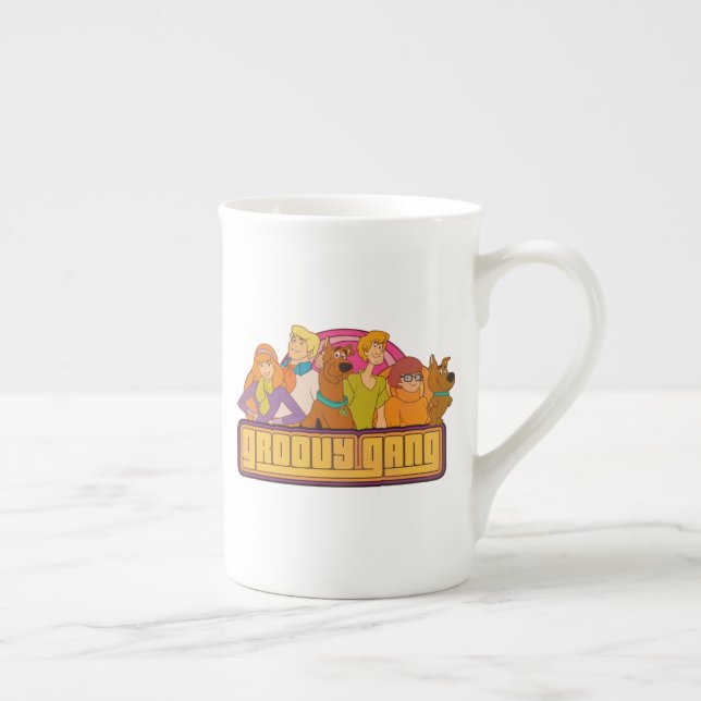 Scooby-Doo | "Groovy Gang" Retro Cartoon Graphic Bone China Mug (Right)