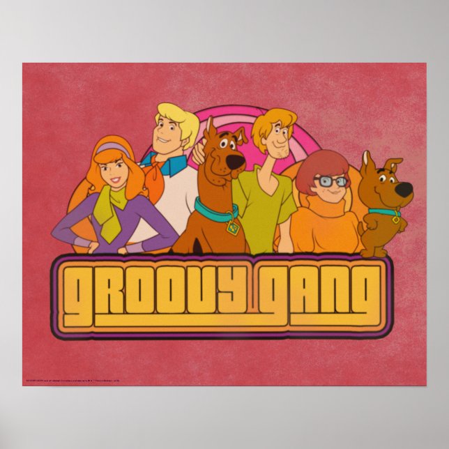 Scooby-Doo | "Groovy Gang" Retro Cartoon Graphic Poster (Front)