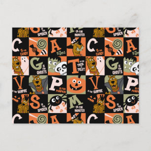 Scooby-Doo   Halloween Pattern Postcard