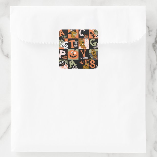 Scooby-Doo | Halloween Pattern Square Sticker (Bag)