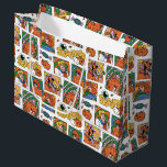 Scooby-Doo Halloween Photos Pattern Large Gift Bag<br><div class="desc">Have a spooky time with this fun Halloween Scooby-Doo pattern, featuring the gang and some festive jack-o-lanterns! Adorn your tables with this design on a custom table cloth, get some festive gift bags with this design, or keep cozy with a fleece blanket! Shop this graphic on even more customizable Zazzle...</div>