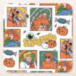 Scooby-Doo Halloween Photos Pattern Square Paper Coaster<br><div class="desc">Have a spooky time with this fun Halloween Scooby-Doo pattern, featuring the gang and some festive jack-o-lanterns! Adorn your tables with this design on a custom table cloth, get some festive gift bags with this design, or keep cozy with a fleece blanket! Shop this graphic on even more customizable Zazzle...</div>