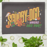Scooby-Doo Halloween Snack Logo Kitchen Towel<br><div class="desc">Enjoy your Halloween haul with this fun Scooby-Doo Scooby Snack logo! Wear this on a cozy t-shirt,  get this graphic on a fun snack tote bag,  or enjoy on a tray. Shop this graphic on even more customizable Zazzle gifts!</div>
