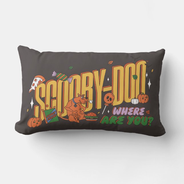 Scooby-Doo Halloween Snack Logo Lumbar Pillow (Front)