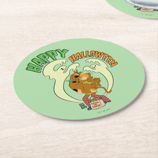 Scooby-Doo | Happy Halloween Round Paper Coaster (Angled)