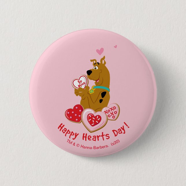 Scooby-Doo - Happy Hearts Day 2 Inch Round Button (Front)