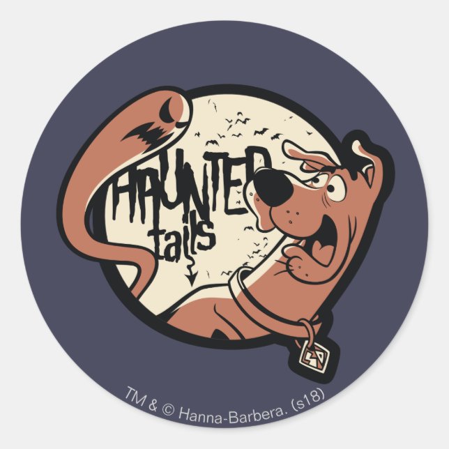 Scooby-Doo "Haunted Tails" Classic Round Sticker (Front)