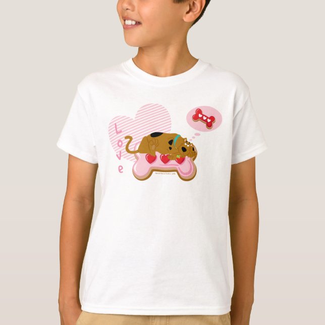 Scooby-Doo - Heart Decorated Scooby Snacks T-Shirt (Front)