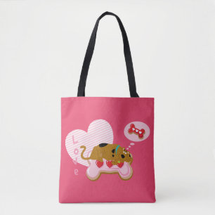 Scooby-Doo - Heart Decorated Scooby Snacks Tote Bag