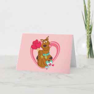 Scooby-Doo Holding Heart Lolipops Holiday Card