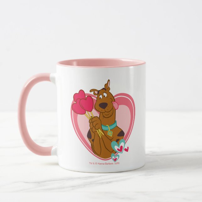 Scooby-Doo Holding Heart Lolipops Mug (Left)