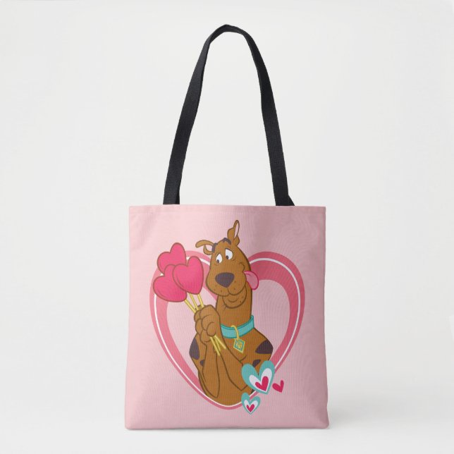 Scooby-Doo Holding Heart Lolipops Tote Bag (Front)