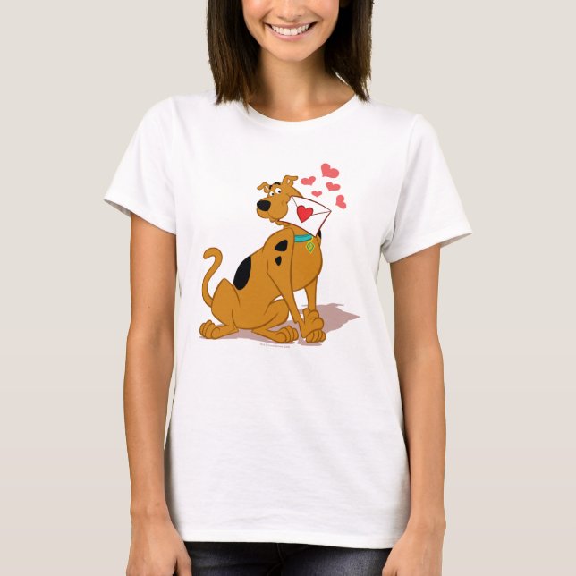 Scooby-Doo - Holding Valentine Envelope T-Shirt (Front)