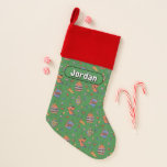 Scooby-Doo Holiday Snack Lights Pattern Christmas Stocking<br><div class="desc">Keep the holidays festive with this fun Scooby Snacks and holiday lights pattern! Wrap your gifts with this fun design,  have parties on a table cloth,  or decorate with a throw pillow! Shop this graphic on even more customizable Zazzle gifts!</div>