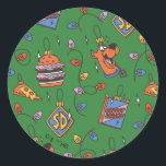 Scooby-Doo Holiday Snack Lights Pattern Classic Round Sticker<br><div class="desc">Keep the holidays festive with this fun Scooby Snacks and holiday lights pattern! Wrap your gifts with this fun design,  have parties on a table cloth,  or decorate with a throw pillow! Shop this graphic on even more customizable Zazzle gifts!</div>
