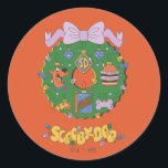 Scooby-Doo Holiday Snack Wreath Graphic Classic Round Sticker<br><div class="desc">Fill up on this fun Scooby-Snack inspired holiday wreath graphic! Wear this on a festive holiday sweater,  carry your holiday shopping with a tote bag,  or enjoy this design on a personalized mug! Shop this graphic on even more customizable Zazzle gifts!</div>