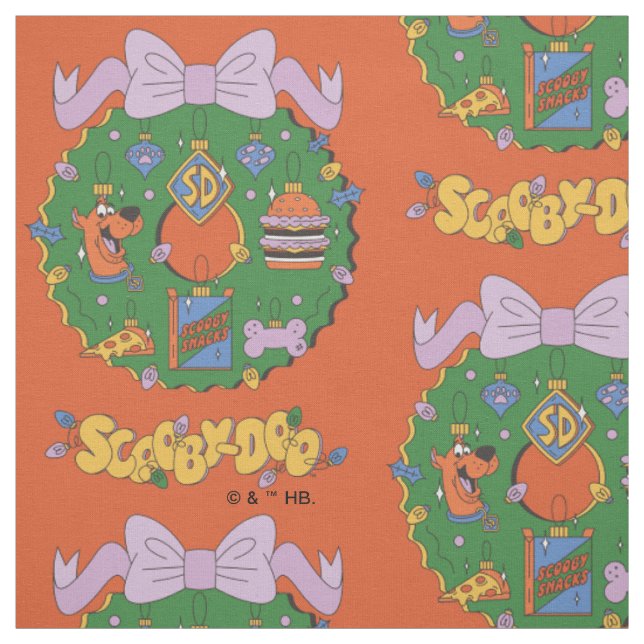 Scooby-Doo Holiday Snack Wreath Graphic Fabric (Swatch)