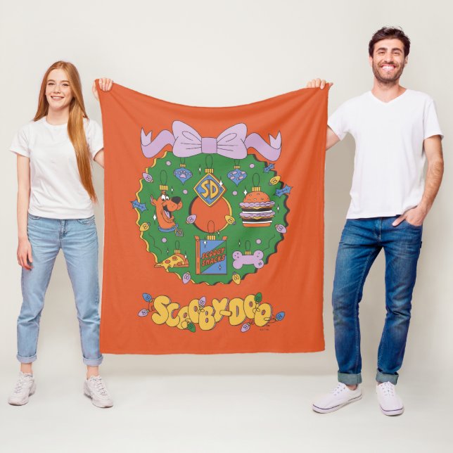 Scooby-Doo Holiday Snack Wreath Graphic Fleece Blanket (In Situ)