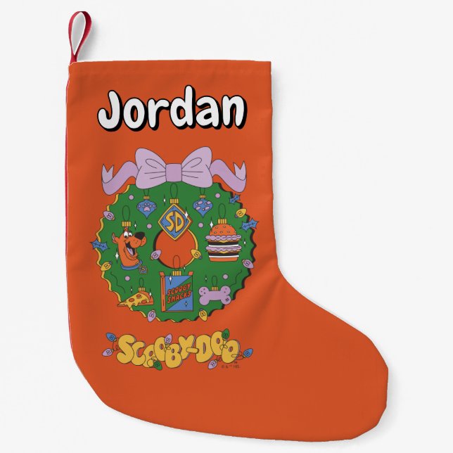 Scooby-Doo Holiday Snack Wreath Graphic Small Christmas Stocking (Front)