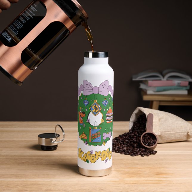 Scooby-Doo Holiday Snack Wreath Graphic Water Bottle (Coffee)
