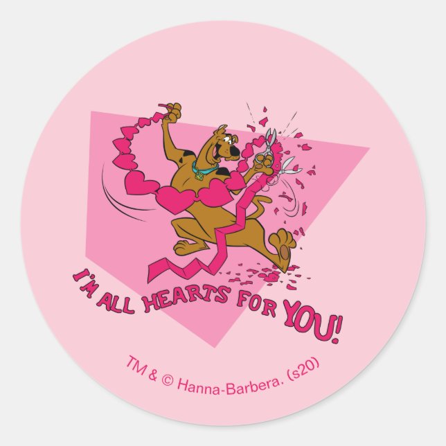 Scooby-Doo - I'm All Hearts For You Classic Round Sticker (Front)