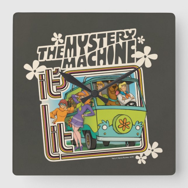 Scooby-Doo | "It's Lit" Mystery Machine Graphic Square Wall Clock (Front)