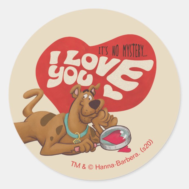 Scooby-Doo - It's No Mystery… I Love You Classic Round Sticker (Front)