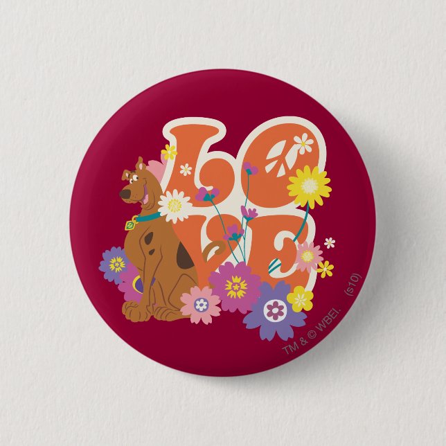 Scooby-Doo "Love" 2 Inch Round Button (Front)