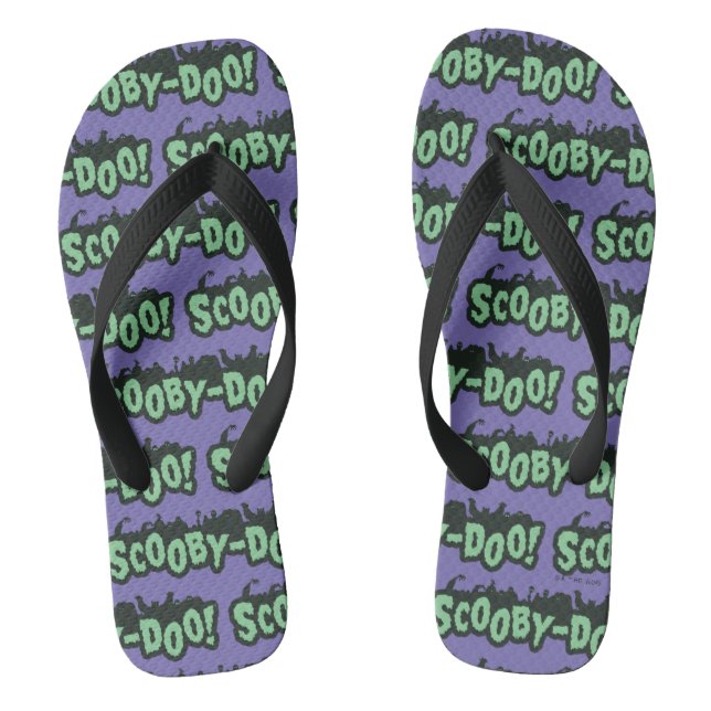 Scooby-Doo! Monster Silhouette Logo Flip Flops (Footbed)