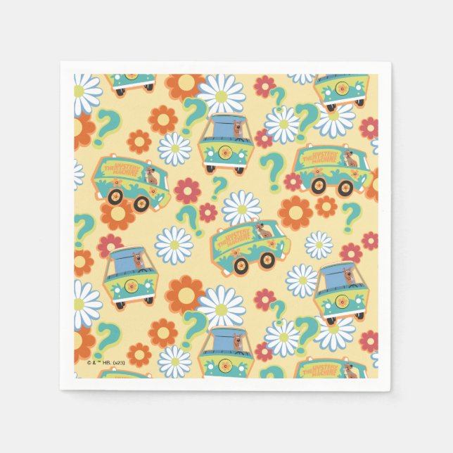 Scooby-Doo Mystery Machine Flower Pattern Napkin (Front)