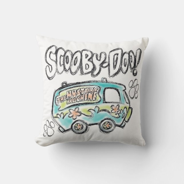 Scooby-Doo | Mystery Machine Sketch Throw Pillow (Front)