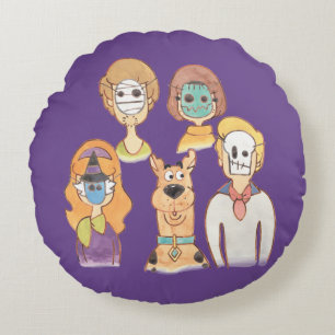 Scooby-Doo   Our Halloween Masks Round Pillow