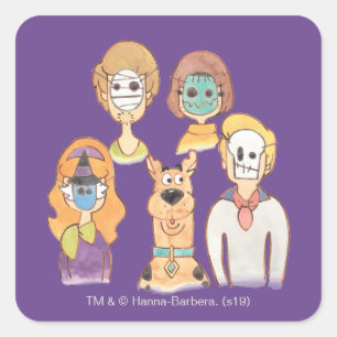 Scooby-Doo   Our Halloween Masks Square Sticker