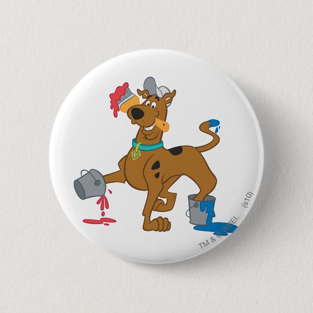 Scooby-Doo Paints 2 Inch Round Button (Front)