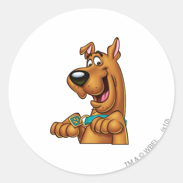 Scooby-Doo Paws Up Classic Round Sticker (Front)