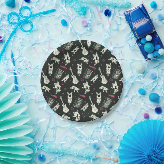 Scooby-Doo Punk Guitar and Amp Pattern Paper Plate (Party)