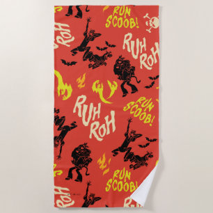 Scooby-Doo   Ruh Roh Run Scoob! Pattern Beach Towel