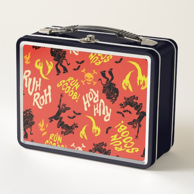 Scooby-Doo | Ruh Roh Run Scoob! Pattern Metal Lunch Box (Front)