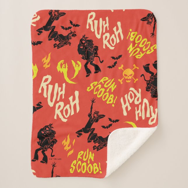 Scooby-Doo | Ruh Roh Run Scoob! Pattern Sherpa Blanket (Front)
