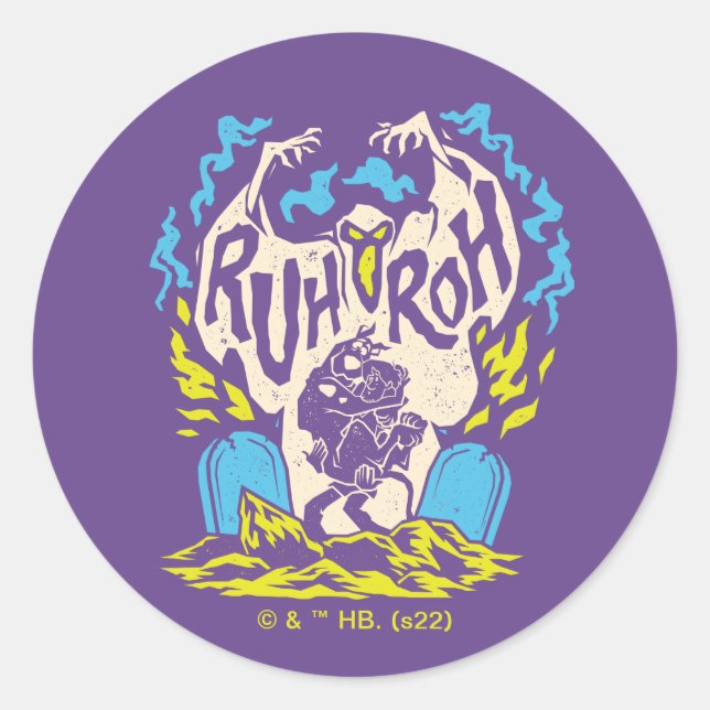 Scooby-Doo | Ruh Roh Scooby & Shaggy Classic Round Sticker (Front)