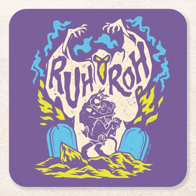 Scooby-Doo | Ruh Roh Scooby & Shaggy Square Paper Coaster (Front)