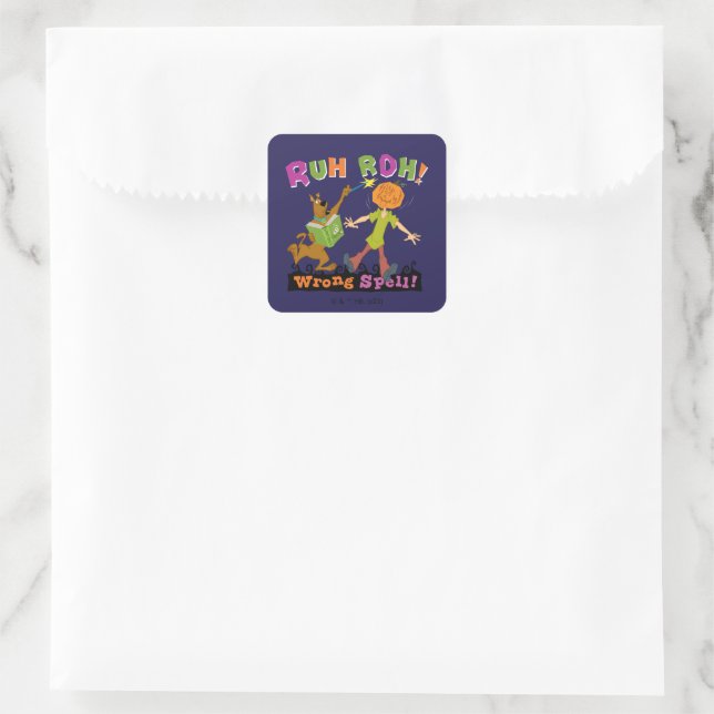 Scooby-Doo | Ruh Roh! Wrong Spell! Square Sticker (Bag)