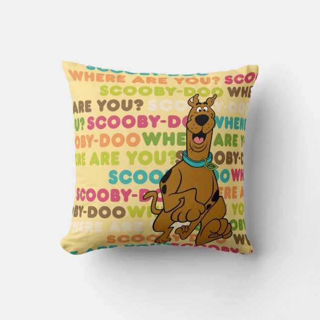 Scooby-Doo Running "Where Are You?" Throw Pillow (Front)