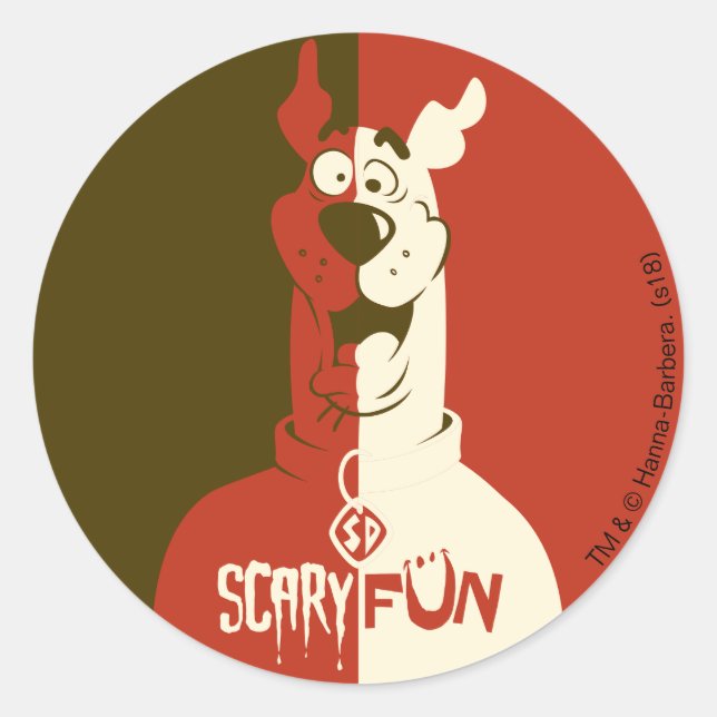 Scooby-Doo "Scary Fun" Classic Round Sticker (Front)