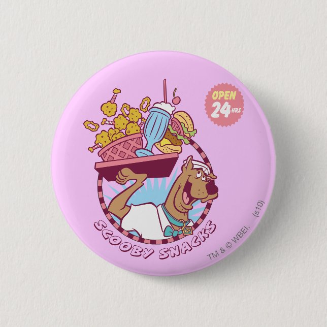 Scooby-Doo "Scooby Snacks" 2 Inch Round Button (Front)