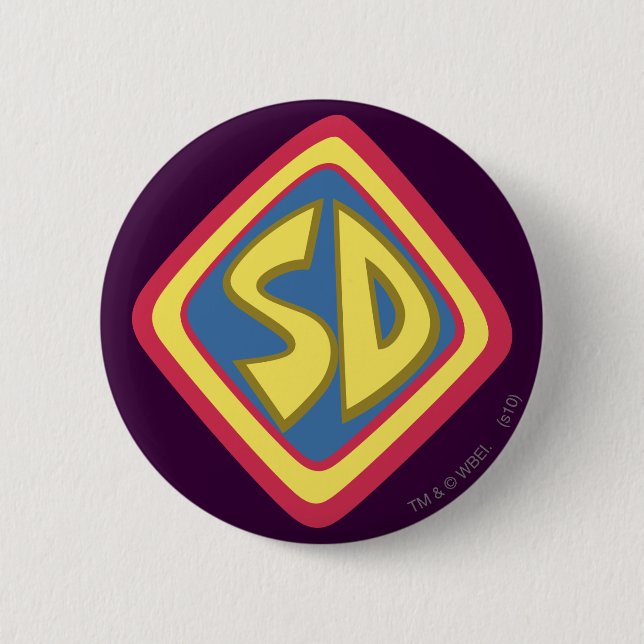 Scooby-Doo "SD" Icon 2 Inch Round Button (Front)