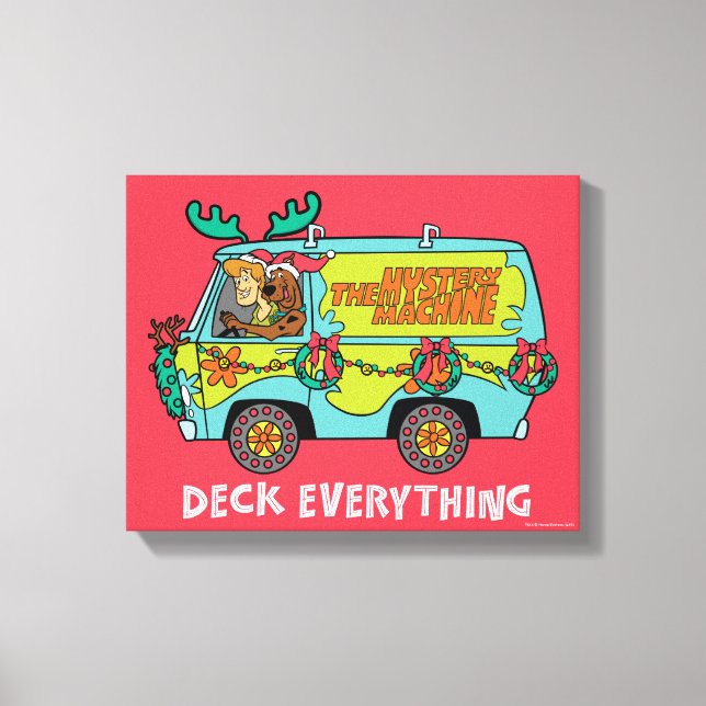 Scooby-Doo & Shaggy In The Holiday Mystery Machine Canvas Print (Front)