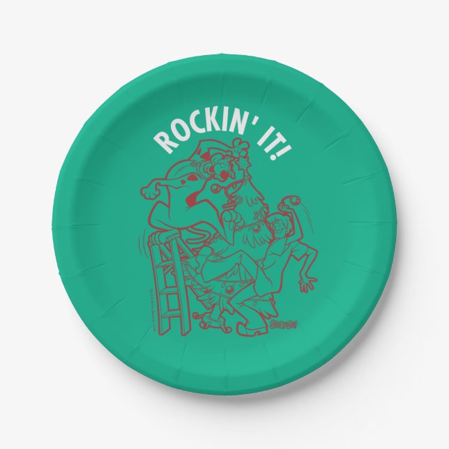 Scooby-Doo & Shaggy Rockin' It 'Round The Tree Paper Plate (Front)